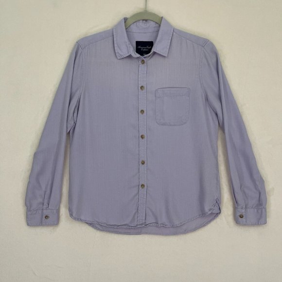 American Eagle Lavender Button-Up Shirt Women's Size Small - Picture 1 of 7